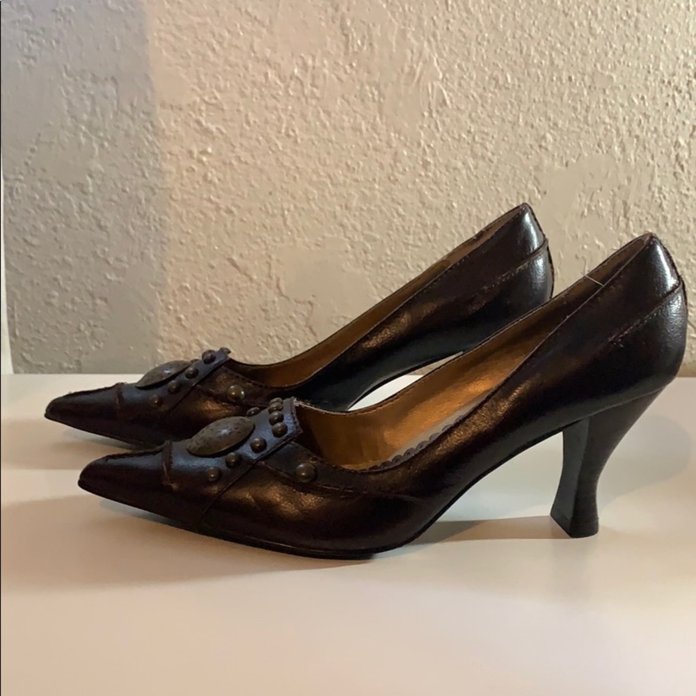 Brown leather stud heels - 8M - Sam Edelman